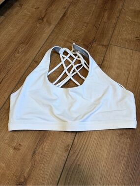 Born Primitive White Strappy Crisscross Back Sports Bra
